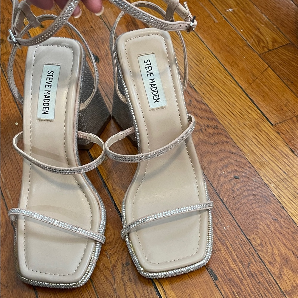 Steve Madden Glittering Silver Strappy Heels